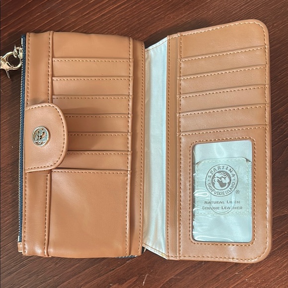 Spartina 449 Brown and Blue Patterned Wristlet - Picture 3 of 4